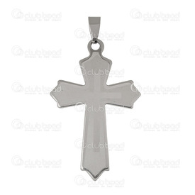 1413-14110 - Stainless Steel 304 Pendant Cross With Bail 52.5x33mm 1pc 1413-14110,Pendants,Stainless Steel,Cross,Pendant,Stainless Steel 304,52.5x33mm,Cross,With Bail,China,1pc,montreal, quebec, canada, beads, wholesale