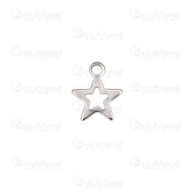 1413-1472-08 - Stainless Steel 304 Charm Star 9.5x8mm With Loop Natural 30pcs 1413-1472-08,Pendentif etoile,montreal, quebec, canada, beads, wholesale