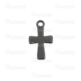 1413-1474-BN - spiritual stainless steel cross religious 12*7mm, black, 0.4g 10pcs 1413-1474-BN,rel,montreal, quebec, canada, beads, wholesale