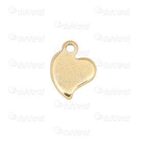 1413-1478-GL - Stainless Steel 304 Charm Heart 8x11mm Gold 10pcs 1413-1478-GL,Charms,10pcs,Charm,Stainless Steel 304,9x11mm,Heart,Yellow,Gold,China,10pcs,montreal, quebec, canada, beads, wholesale