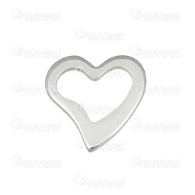 1413-1494 - Stainless Steel 304 Charm Heart 14.5mm Natural 20pcs 1413-1494,Pendants,Heart,Charm,Stainless Steel 304,14.5mm,Heart,Grey,Natural,China,20pcs,montreal, quebec, canada, beads, wholesale