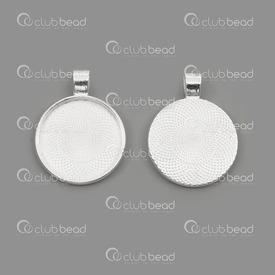 1413-1516-102-SL - Metal Bezel Cup Pendant Round 25mm Silver Nickel Free 5pcs 1413-1516-102-SL,Findings,5pcs,Silver,Metal,Bezel Cup Pendant,Round,23MM,Grey,Silver,Metal,Nickel Free,5pcs,China,montreal, quebec, canada, beads, wholesale