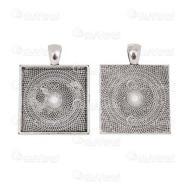 1413-1516-110 - Metal Bezel Cup Pendant 25x25mm Square Antique Nickel 5pcs 1413-1516-110,Cabochons,Settings for cabochons,Pendants,25X25MM,Metal,Bezel Cup Pendant,Square,25X25MM,Grey,Antique Nickel,Metal,5pcs,China,montreal, quebec, canada, beads, wholesale
