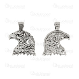 1413-1516-144 - Pendentif de Métal Tête d'Aigle 33.5x26 mm Nickel Antique 5pcs Thème: Animaux 1413-1516-144,Breloques et pendentifs en métal,5pcs,Pendentif,Métal,33.5x26 mm,Tête d'Aigle,Antique Nickel,5pcs,Theme: Animals,montreal, quebec, canada, beads, wholesale