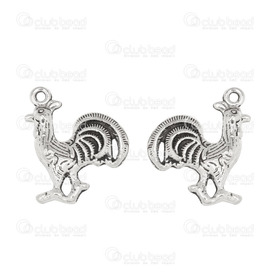 1413-1516-154-OXWH - Metal Pendant Rooster 16x20mm Antique Nickel 20pcs  Theme: Animals 1413-1516-154-OXWH,Pendant,Metal,Metal,16X20MM,Rooster,Antique Nickel,China,20pcs,Theme: Animals,montreal, quebec, canada, beads, wholesale