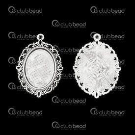1413-1516-202 - Metal Bezel Cup Pendant 18x24mm With Decorative Border Oval Antique Nickel 5pcs 1413-1516-202,Findings,5pcs,Antique Nickel,Metal,Bezel Cup Pendant,With Decorative Border,Oval,18x24mm,Grey,Antique Nickel,Metal,5pcs,China,montreal, quebec, canada, beads, wholesale