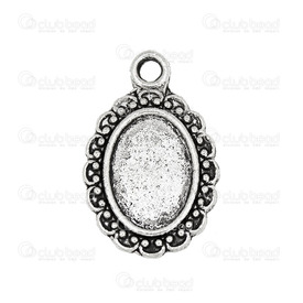 1413-1516-208 - Metal Bezel Cup Pendant 9.5x13.5mm With Decorative Border Oval Antique Nickel 20pcs 1413-1516-208,Findings,Bezel - Cabochon Settings,20pcs,Metal,Bezel Cup Pendant,With Decorative Border,Oval,9.5x13.5mm,Grey,Antique Nickel,Metal,20pcs,China,montreal, quebec, canada, beads, wholesale