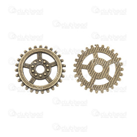1413-1516-228-OXBR - Metal Pendant Gear Steampunk 18mm Antique Brass 20pcs 1413-1516-228-OXBR,Pendant,Metal,Metal,18MM,Round,Gear,Steampunk,Antique Brass,China,20pcs,montreal, quebec, canada, beads, wholesale