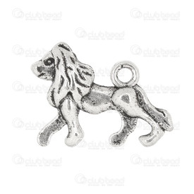 1413-1516-48 - Metal Pendant Lion 14x20mm Antique Nickel 10pcs  Theme: Animals 1413-1516-48,lion,montreal, quebec, canada, beads, wholesale