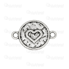 1413-1516-74 - DISC Metal Pendant Link Round With hearth in center 23x16mm Antique Nickel 10pcs 1413-1516-74,coeur bille,Pendant,Pendant,Link,Metal,Metal,23x16mm,Round,Round,With hearth in center,Antique Nickel,China,10pcs,montreal, quebec, canada, beads, wholesale