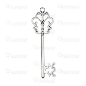 1413-1516-94 - Metal Pendant Key 58mm Antique Nickel 5pcs 1413-1516-94,Pendants,Metal,Key,Pendant,Metal,58mm,Key,Antique Nickel,5pcs,montreal, quebec, canada, beads, wholesale