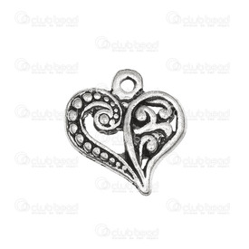 1413-1516-96 - Metal Pendant Heart 14.5mm Antique Nickel 20pcs 1413-1516-96,Pendants,20pcs,Heart,Pendant,Metal,14.5mm,Heart,Antique Nickel,20pcs,montreal, quebec, canada, beads, wholesale