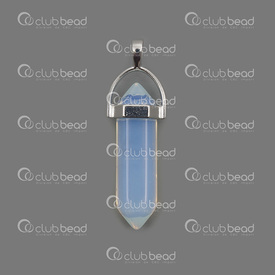 1413-1600-13-2 - Semi-precious Stone Pendant Hexagonal Prism Pointed 1.5'' Opaline 5pcs 1413-1600-13-2,Pendant,Natural,Semi-precious Stone,1.5'',Hexagonal Prism Pointed,China,5pcs,Opaline,montreal, quebec, canada, beads, wholesale