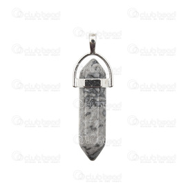 1413-1600-30 - Semi-precious Stone Pendant Hexagonal Prism Pointed 1.5'' Black Jasper 5pcs 1413-1600-30,Beads 6,5pcs,Pendant,Pendant,Natural,Semi-precious Stone,1.5'',Hexagonal Prism Pointed,China,5pcs,Black Jasper,montreal, quebec, canada, beads, wholesale