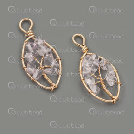 1413-1612-08 - Metal Pendant Wrap Oval Tree of Life 43x20x6mm Light Amethyst With Bail Gold 2pcs 1413-1612-08,Pendants,Semi-precious Stone,montreal, quebec, canada, beads, wholesale