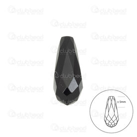 1413-1622-1802 - Semi Precious Stone Pendant Drop (approx. 18x8mm) Black Onyx Facetted 10pcs  !LIMITED QUANTITY! 1413-1622-1802,onyx,montreal, quebec, canada, beads, wholesale