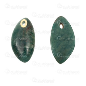 1413-1622-252GL - Natural Semi Precious Stone Pendant Green Jasper Oval 25x13x5mm with Stainless Steel Grommet Gold Plated 2pcs 1413-1622-252GL,Pendants,montreal, quebec, canada, beads, wholesale