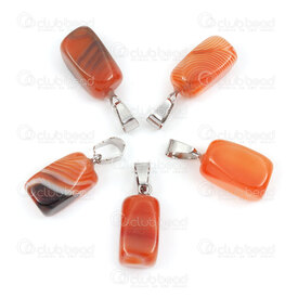 1413-1623-1510 - Natural Semi Precious Stone Pendant Red Stripped Agate app 15x10mm with Metal Bail 10pcs 1413-1623-1510,agate,montreal, quebec, canada, beads, wholesale