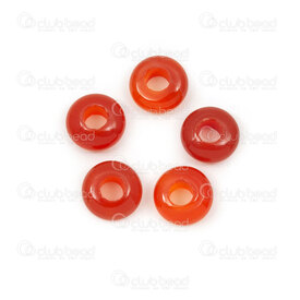 1413-1624-1002 - Natural Semi Precious Stone Donut Charm 10x5mm Red Agate 4mm Inner Diameter 10pcs 1413-1624-1002,do,montreal, quebec, canada, beads, wholesale