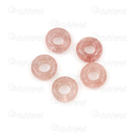 1413-1624-1004 - Natural Semi Precious Stone Donut Charm 10x4mm Strawberry Quartz 4mm Inner Diameter 10pcs 1413-1624-1004,fr,montreal, quebec, canada, beads, wholesale