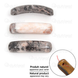 1413-1626-L384 - Natural Semi Precious Stone Rectangle Link Picasso Jasper 36-38x8-10x7mm 1mm hole 3pcs 1413-1626-L384,picasso,montreal, quebec, canada, beads, wholesale