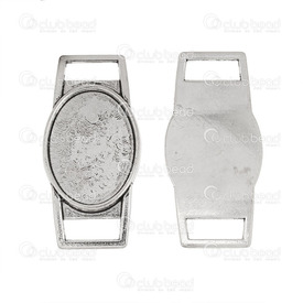 1413-2030-OXWH - Métal Maillon Support pour Cabochon Oval Nickel Antique 18.5x25mm Sans Nickel 10pcs 1413-2030-OXWH,Cabochons,Métal,Bezel Cup Link,Oval,18.5x25mm,Gris,Nickel Antique,Métal,Sans Nickel,10pcs,Chine,montreal, quebec, canada, beads, wholesale