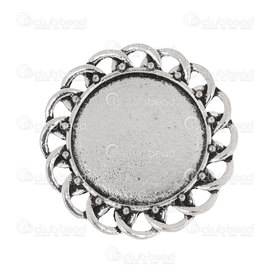 1413-2046-WH - Metal Bezel Cup Pendant 25mm With Decorative Border Round Antique Nickel Total Size 36mm 10pcs 1413-2046-WH,Pendants,Metal,25MM,Metal,Bezel Cup Pendant,With Decorative Border,Round,25MM,Grey,Antique Nickel,Metal,Total Size 36mm,10pcs,China,montreal, quebec, canada, beads, wholesale