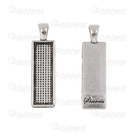 1413-2072-OXWH - Metal Bezel Cup Pendant 8x26mm Rectangle Antique Nickel 10pcs 1413-2072-OXWH,Cabochons,Metal,Metal,Bezel Cup Pendant,Rectangle,8x26mm,Grey,Antique Nickel,Metal,10pcs,China,montreal, quebec, canada, beads, wholesale