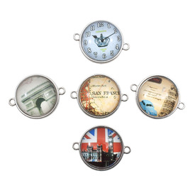 1413-2102-WH - Metal Link With Picture and Glass Cabochon Round 2 Loops 22MM Nickel City Theme (pictures may vary) 5pcs 1413-2102-WH,boucle with loop,Metal,Link,With Picture and Glass Cabochon,Metal,Metal,22MM,Round,Round,2 Loops,Nickel,City Theme (pictures may vary),China,5pcs,montreal, quebec, canada, beads, wholesale