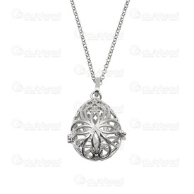 1413-2306-08 - Metal Bola Pregnancy Pendant Chain Necklace 42" Nickel Egg-shaped 1 pc 1413-2306-08,Chains,Nickel,Metal,Bola Pregnancy Pendant,Chain,Necklace,42",Nickel,1 pc,China,Egg-shaped,montreal, quebec, canada, beads, wholesale