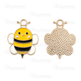 1413-5010-16 - Animal Metal Pendentif Bee 23x18x1.5mm Color Filling with Loop Gold 10pcs 1413-5010-16,Pendants,Metal,montreal, quebec, canada, beads, wholesale