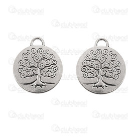 1413-5012-12 - Spiritual Metal Pendant Tree of Life 23.5mm Nickel 10pcs 1413-5012-12,1413-5012,montreal, quebec, canada, beads, wholesale