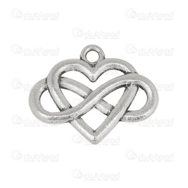 1413-5014-002 - heart metal pendant eternity heart 19.6×24.7mm 10pcs china 1413-5014-002,Clearance by Category,Metal,montreal, quebec, canada, beads, wholesale
