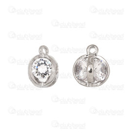 1413-5027-06 - Metal pendant ball shape 6mm with hight quality cubic zirconia 5pcs 1413-5027-06,metal balls,montreal, quebec, canada, beads, wholesale