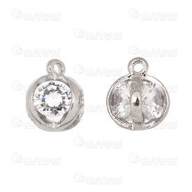 1413-5027-08 - Metal pendant ball shape 8mm with hight quality cubic zirconia 5pcs 1413-5027-08,metal balls,montreal, quebec, canada, beads, wholesale