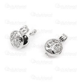 1413-5035-04 - Metal Pendant Cage for 6mm Round Bead Tree of Life Design 14mm Nickel 5pcs 1413-5035-04,bille 14mm,montreal, quebec, canada, beads, wholesale
