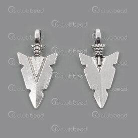 1413-5036 - Metal Pendant Arrow Head 30.5x15x1mm with 3mm ring Nickel 20pcs 1413-5036,1413-5,montreal, quebec, canada, beads, wholesale