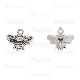 1413-5110-12 - Animal Metal Charm Bee 11x13x2.5mm 1mm hole Nickel 30pcs 1413-5110-12,1413-5,montreal, quebec, canada, beads, wholesale