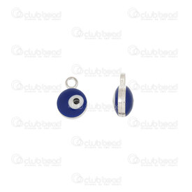 1413-5112-12WH - Spirituel Metal Breloque Mauvais Oeil 9x6x4mm Anneau 2mm Remplissage Bleu Naturel 10pcs 1413-5112-12WH,montreal, quebec, canada, beads, wholesale