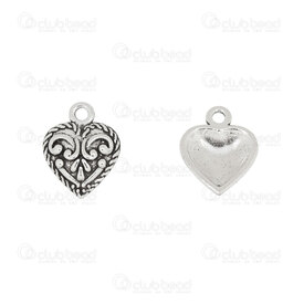 1413-5114-06 - Heart Metal Charm Heart 15x12x3mm Fancy Design 1.5mm ring Nickel 30pcs 1413-5114-06,Charms,Metal,montreal, quebec, canada, beads, wholesale
