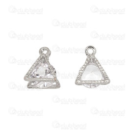 1413-5130 - Metal Breloque Triangle 8x9mm Nickel avec Zircon cubique Cristal 10pcs 1413-5130,montreal, quebec, canada, beads, wholesale