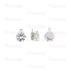 1413-5139-06WH - Metal Breloque Rond avec Zircon cubique 6mm Cristal Nickel 20pcs 1413-5139-06WH,montreal, quebec, canada, beads, wholesale