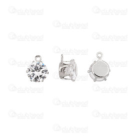 1413-5139-08WH - Metal Breloque Rond avec Zircon cubique 8mm Cristal Nickel 20pcs 1413-5139-08WH,Breloques,Métal,montreal, quebec, canada, beads, wholesale