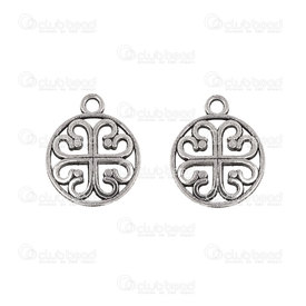 1413-5140-WH - Metal Charm 14.5mm fancy design round Nickel 20pcs 1413-5140-WH,montreal, quebec, canada, beads, wholesale