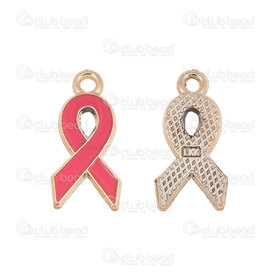 1413-5145-02 - Plastic Charm Breast Cancer Ribbon 21x10x2mm Fushia Copper Coated 20pcs 1413-5145-02,montreal, quebec, canada, beads, wholesale