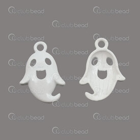 1413-5156-WH - Metal charm ghost 17.5x15x3mm white 10pcs 1413-5156-WH,Charms,Metal,montreal, quebec, canada, beads, wholesale