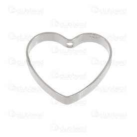 1413-5160-1202 - Brass Charm Heart 12.5x14.5x2.5mm Hollow Inner Diameter 9x12mm 1.2mm hole Nickel 30pcs 1413-5160-1202,1413-5,montreal, quebec, canada, beads, wholesale