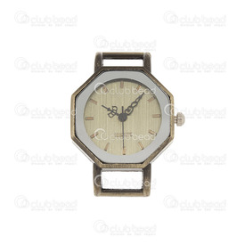 1500-1000-002 - Watch Face 25MM Octogonal Form Antique Brass Brass Font 1pc !BATTERY NOT INCLUDED! 1500-1000-002,montreal, quebec, canada, beads, wholesale