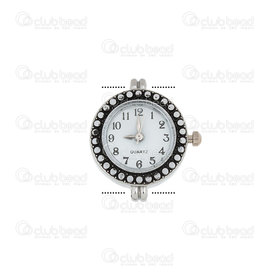 1500-1001-30 - Watch Face Fancy Round 22mm Nickel Dot Design White Font 1pc !BATTERY NOT INCLUDED! 1500-1001-30,Cadrans de montre,montreal, quebec, canada, beads, wholesale