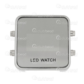 1500-1003-002 - Watch Face Digital 35MM Square Nickel 1pc !BATTERY NOT INCLUDED! 1500-1003-002,montreal, quebec, canada, beads, wholesale